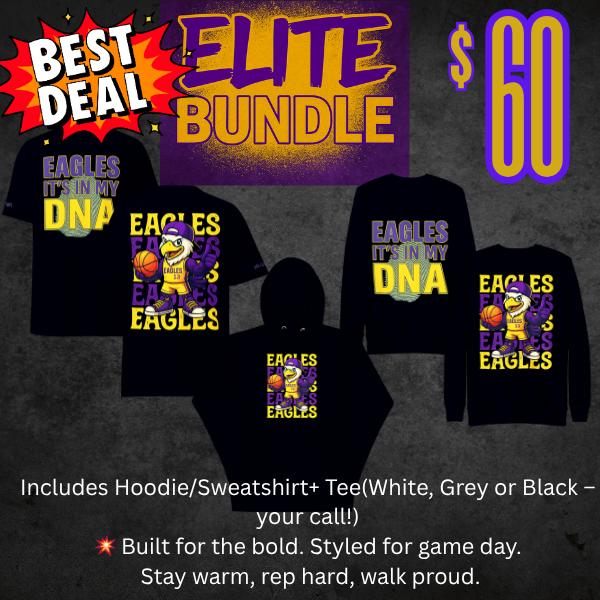Sharon Eagles Elite Spirit Wear Bundle – Hoodie & T-Shirt Set (Youth to Adult Sizes)