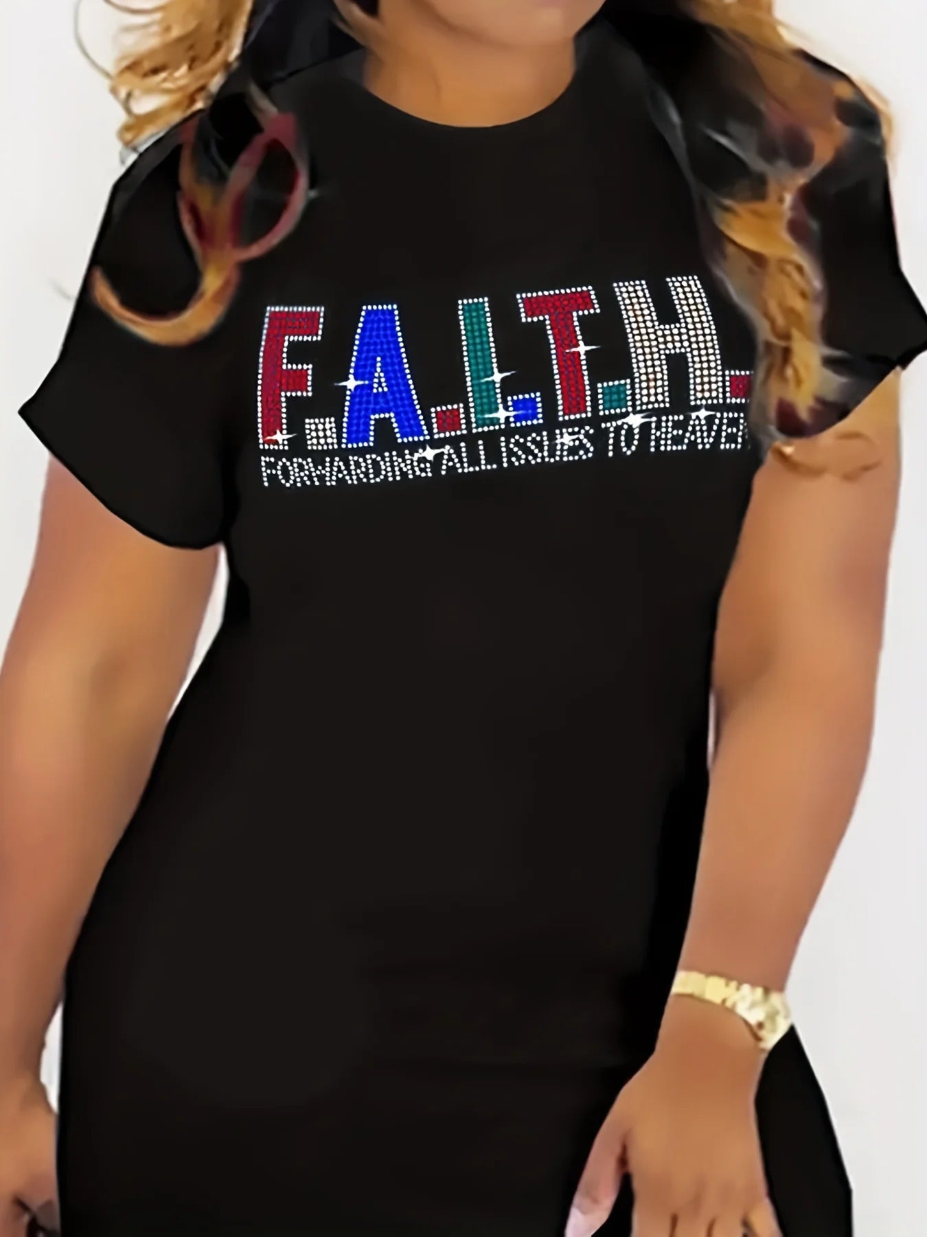 F.A.I.T.H. - Forward All Issues to Heaven" Plus Size Tee Dress – Graceful and Inspiring