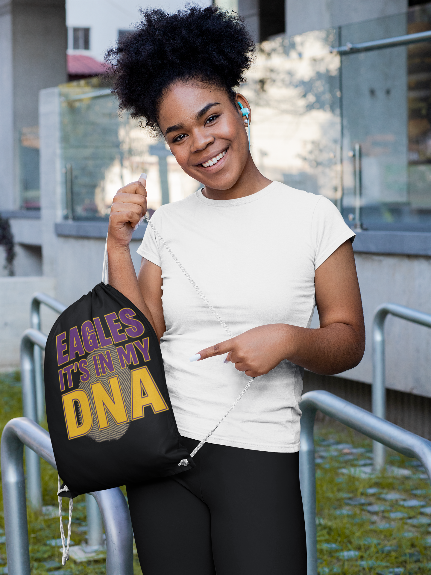 Sharon Eagles Drawstring Bag – “Eagles Is in Our DNA” School Spirit Gear