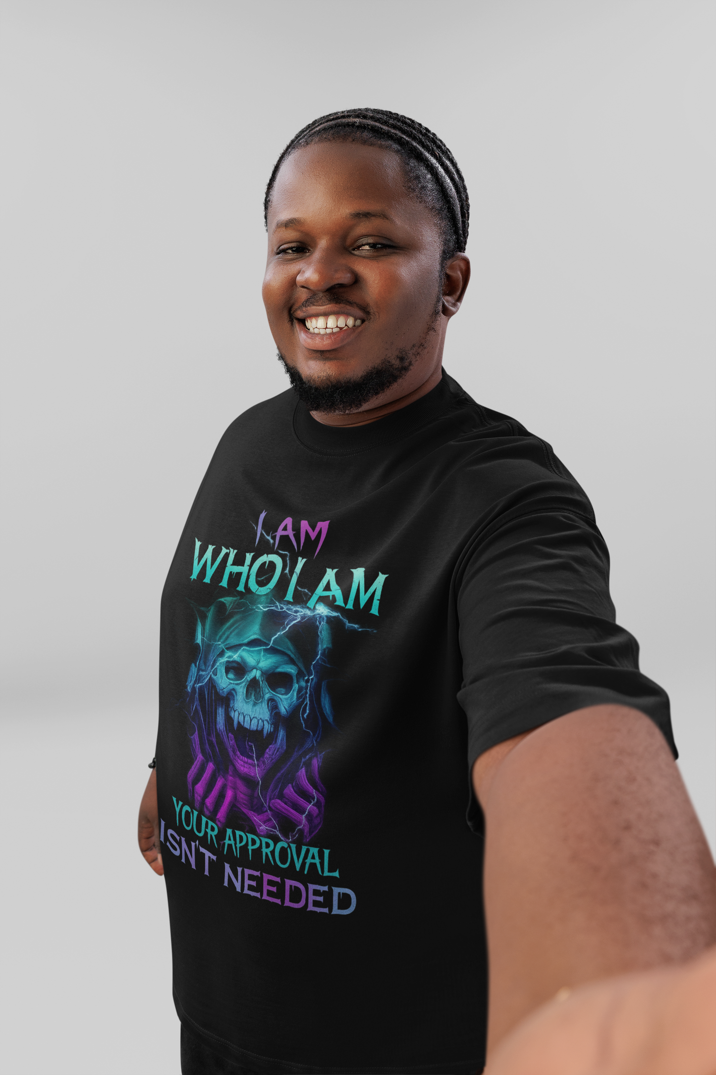 I Am Who I Am T-Shirt – No Approval Needed Skull Graphic Tee
