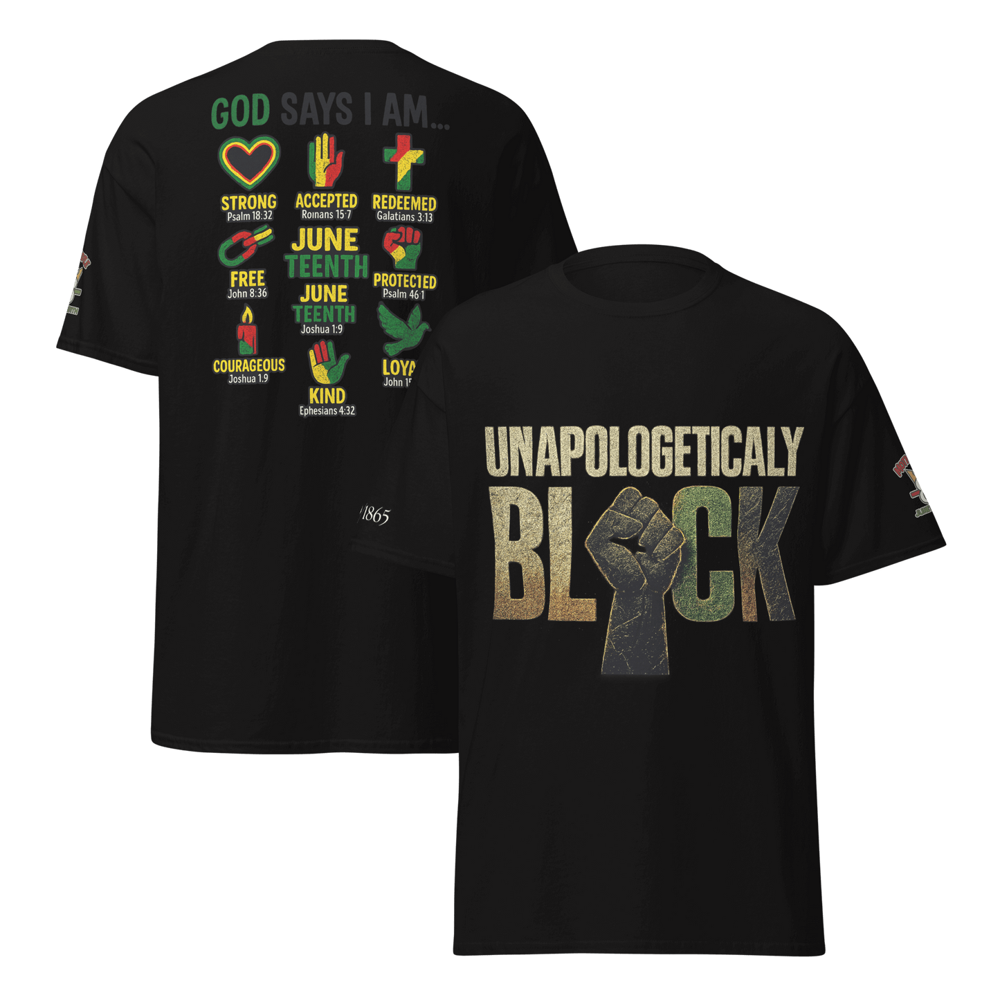 Unapologetically Black – Faith & Power Juneteenth Tee (Unisex)