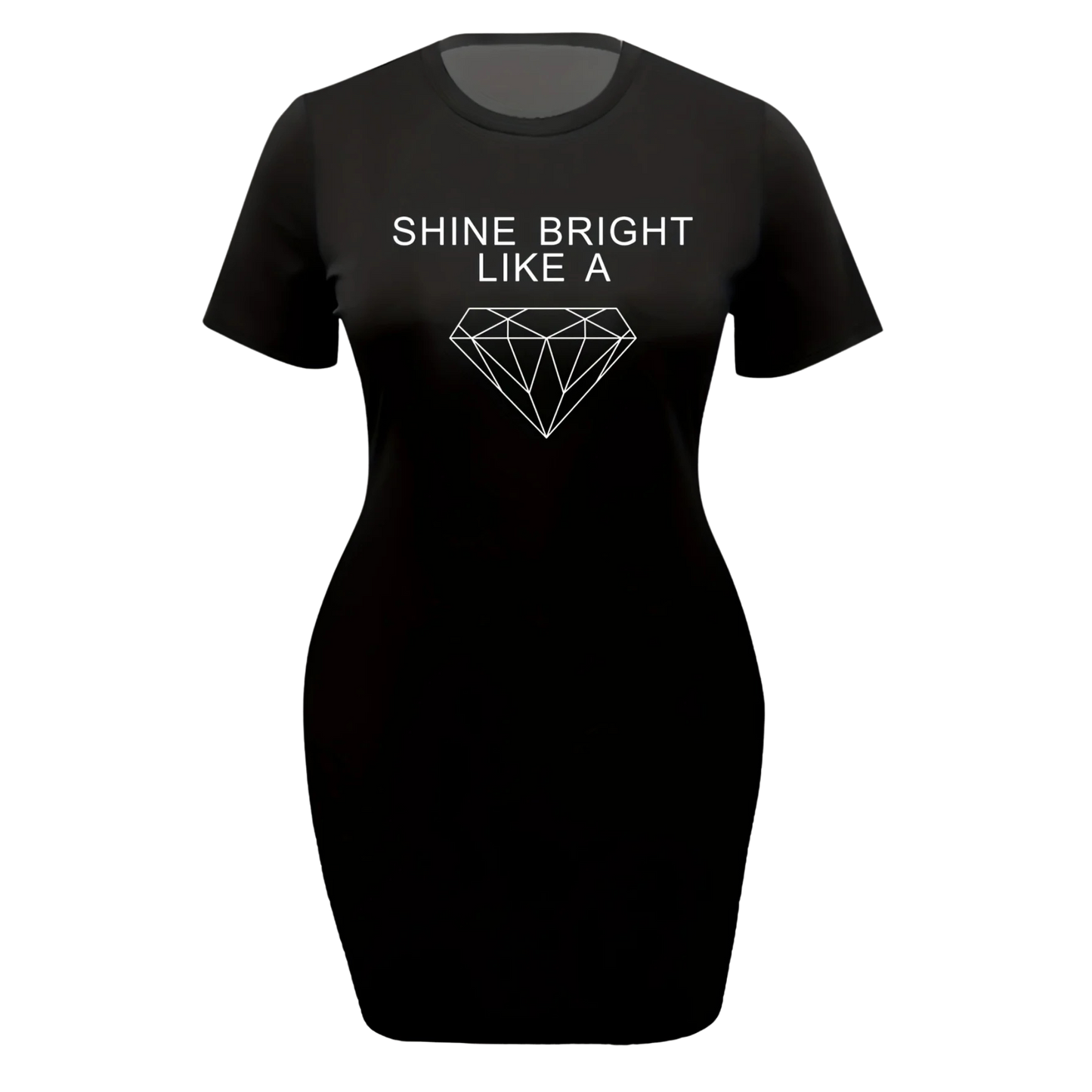 Shine Bright Like a Diamond" Plus Size Tee Dress – Radiate Confidence