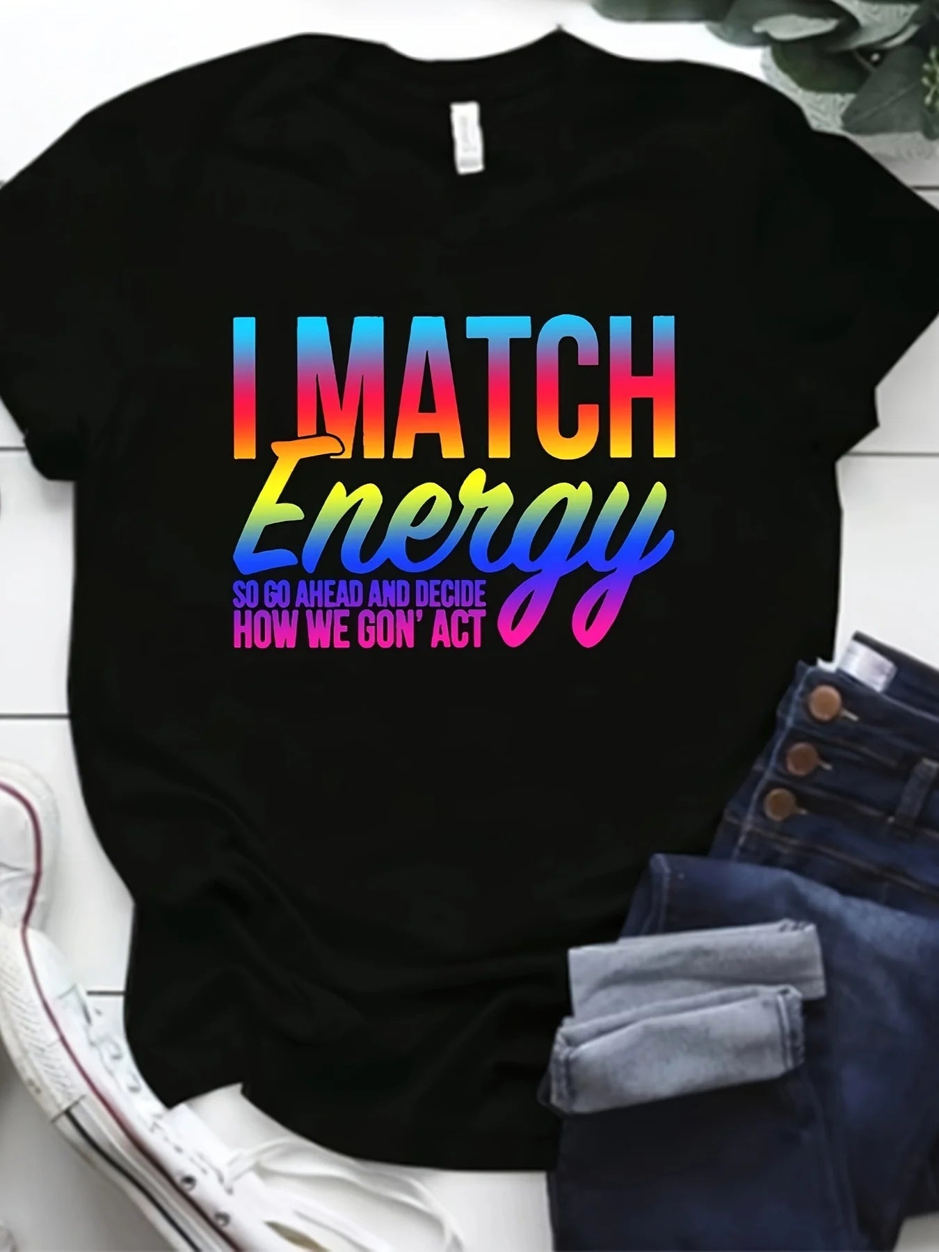 I Match Energy Plus Size Letter Tee