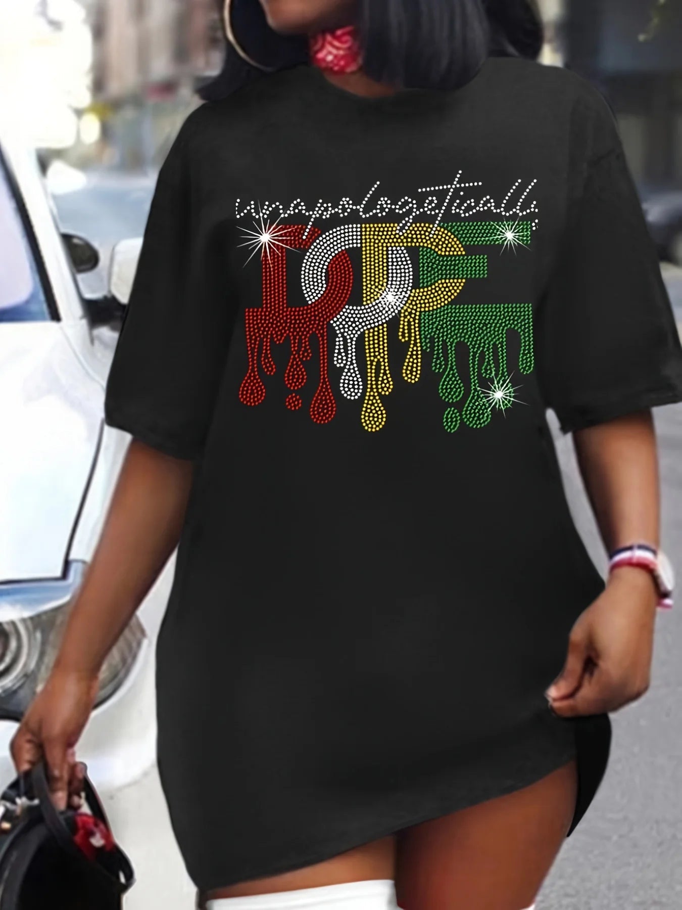 Unapologetically Dope" Plus Size Tee Dress – Bold and Empowering