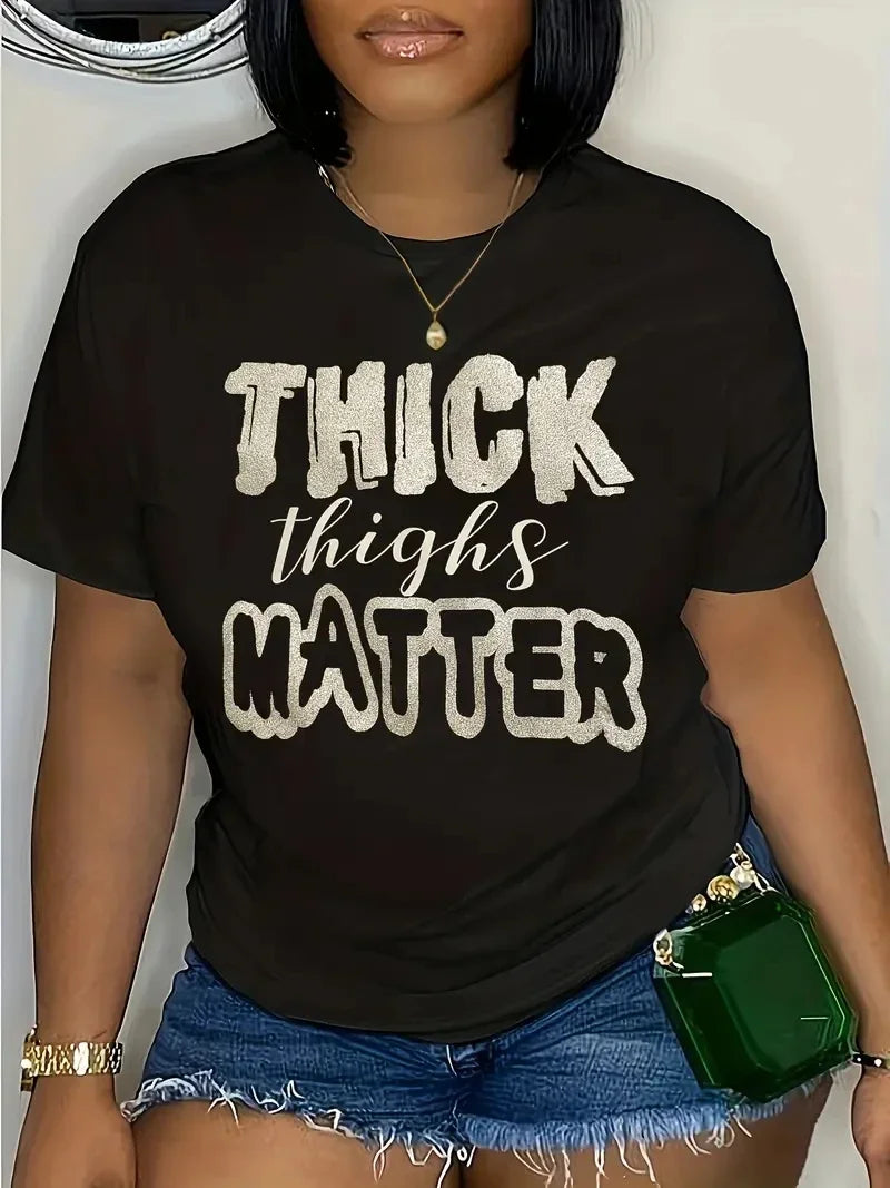 Chic Plus Size Alphabet Tee